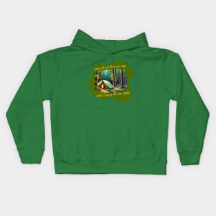 Forest Serenity: Camping Amongst Echoes and Trees Kids Hoodie